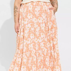 Torrid Maxi Washable Gauze Tiered Shirring Skirt sz 1